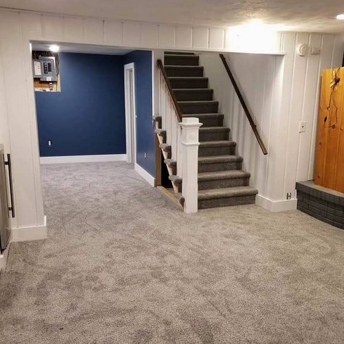 Carpet in a finished basement in Forest Hills, MI from Absolute Floor Covering