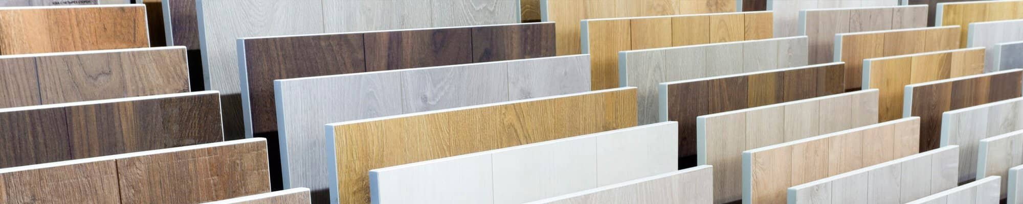 LVP Flooring samples in a bright flooring showroom