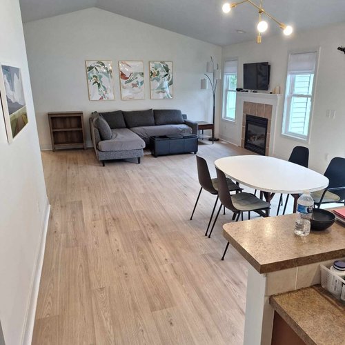 Light and airy Pergo Elements freshly installed in a family home in Wyoming, MI