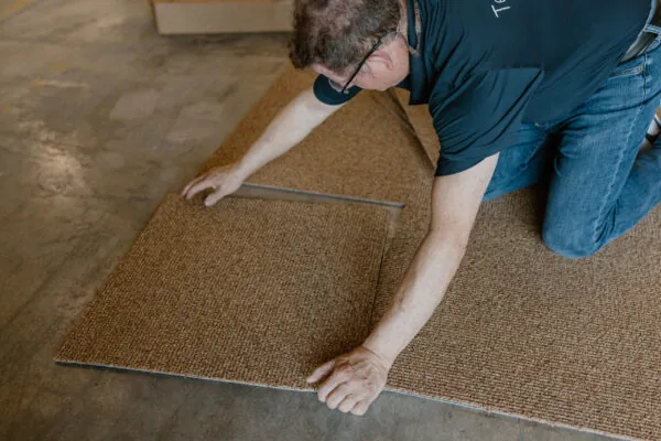 Carpet tiles for basements, home offices, and playrooms